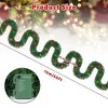 Swtroom 50 Ft Christmas Garland 100 LED Pre-lit Garland Green Artificial Pine Decorative Garland Xams Decor Multi-Color Lights - 2 of 4