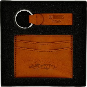 Pavilion Gift Company - Outdoors Man - PU Leather Keyring & Wallet Set - Wallets - 1 of 4