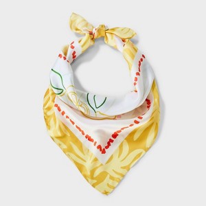 Women's Lemon Pattern Scarf - A New Day™ Yellow - 1 of 3