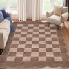 Modern Checkered Bordered Area Rug Machine Washable Rug - 4 of 4