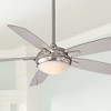 54" Minka Aire Modern Indoor Ceiling Fan with LED Light Brushed Nickel Silver Etched Opal Glass for Living Room Kitchen Bedroom - 2 of 4