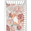 Sweet Jojo Designs Girl Baby Fitted Crib Sheet Peony Floral Garden Pink and Ivory - 4 of 4