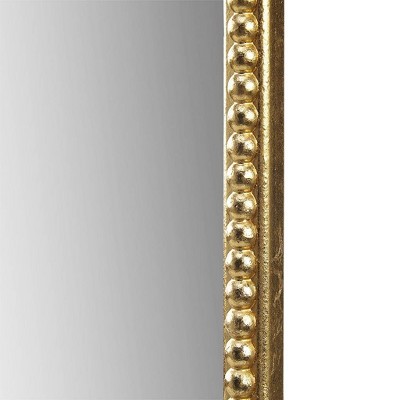 Gold Arched Wall Mirror with Beaded Details and MDF Frame