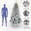 NicBex 7ft Snow Flocked Artificial Christmas Tree Hinged Full Tree with 1100 Branch Tips and Metal Stand for Home and Office, White - 2 of 4