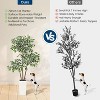 5ft Artificial Ficus Tree,Tall Faux Floor Plant  with 3 Natural Trunks & White-Edged Leaves,Faux Greenery Tree for Garden Decor - 4 of 4