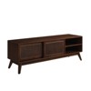 TIRAMISUBEST Mid Century Modern TV Stand 80 Inch Rattan Sliding Doors Drawers Solid Wood Legs Waterproof Storage Living Room Bedroom - 4 of 4