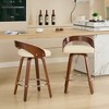 SKRAN Mid Century Modern Bar Stools Set of 2,360 Degree Rotating Seat With Sponge Cushion For Kitchen Island Counter Dining Room Small Space - 4 of 4