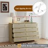 KTMBDW 8 Drawer Double Dresser, Natural Rattan Chest of Drawers for Bedroom, Boho Wooden Dresser Chest with Golden Handles, Living Room, Natural - 4 of 4