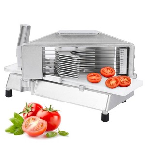 Tomato Slicer, 3/8" Stainless Steel Blade Slicer with Built-In Cutting Board - Safety Guards & Non-Slip Feet for Restaurant & Home - 1 of 4