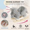 TopComfy Baby Bouncers and Rockers Kids Rocking Toy Elephant Design with Soft Fabric and Stable Base Development for Kids, Gray, 20.47"*18.9"*12.99" - 4 of 4