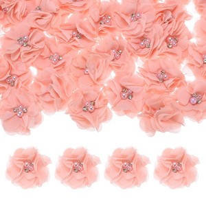 Unique Bargains Mesh Fabric Rhinestone Pearl Chiffon Flowers 2.17 x 2.17 Inch - 1 of 4
