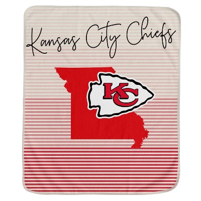 NFL Kansas City Chiefs Heathered Stripe Flannel Fleece Blanket