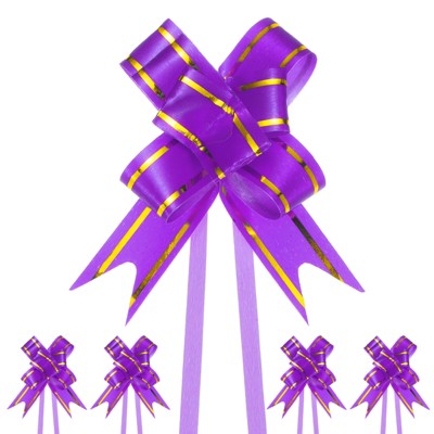 Unique Bargains Plastic Durable Glossy Appearance Waterproof Gift Wrap Satin Pull Bows 100 Count