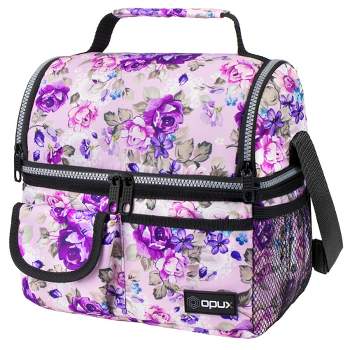 OPUX Insulated Dual Compartment Lunch Bag, Leakproof Soft Cooler Box Women Men Adult, Reusable Tote Pail Kids Boys Girls School