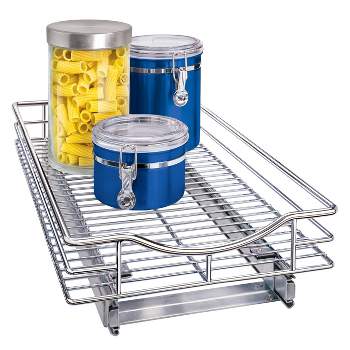 Lynk Professional Slide Out Cabinet Organizer - Pull Out Under Cabinet Sliding Shelf - 11" wide x 18" deep  - Chrome