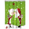 GoodGram Kissing Mr. & Mrs. Santa Green Christmas Fabric Shower Curtain - 72 in. Long - 2 of 2