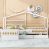 CAVINAS Double Bed Twin Size Modern House-Shaped Bed Frame with 3 Drawers and 2 L-Shaped Beds for Bedroom - 2 of 4