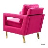 Set of 2 Pene Velvet Accent Armchair with Golden Metal Base | Karat Home - 4 of 4