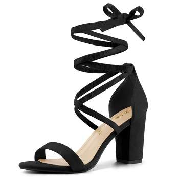 Black Lace Up High Heel Sandals With Belt Buckle And Back Zipper For Women  Modern Size 17 Dress Shoes With Open Toe And Ankle Support From Gaoshoe,  $34.28