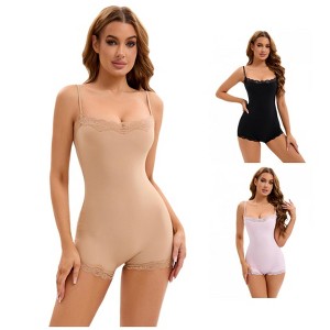 INSPIRE CHIC 3 Pcs Women's Lace Trim Cami Adjustable Straps Tummy Control Butt Lifter Body Shapers - 1 of 4