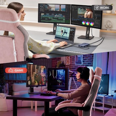 Big & Tall Office Chair, High Back Ergonomic Gaming Chair w/Footrest, Lumbar Support & Headrest, 360° Swivel, Adjustable Height for Home/Office