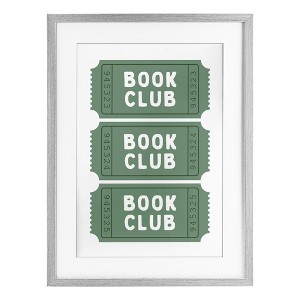 Stupell Industries Green Book Club Tickets Framed Print Under Glass Art - 1 of 4
