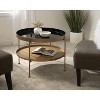 Kate and Laurel Nira Round Metal Coffee Table, 26" Diameter, Black and Gold - 4 of 4