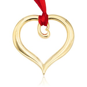 Gloria Duchin Modern Minimalist Heart Gold Metal Christmas Tree Ornament - 1 of 4