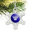 Wellesley College Primary Logo Metal Snowflake Christmas Tree Holiday Ornament - 2 of 3