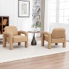 SEYNAR Modern PU Leather Accent Chair with Tubular Multifunctional Legs for Living Room Set of 2 - 3 of 4