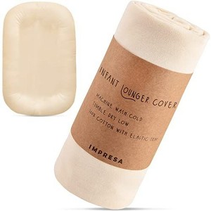 Impresa Infant Lounger Cover fits Snuggle Me Lounger - Tight Fit - 100% Cotton Sheet - Natural Color - 1 of 4