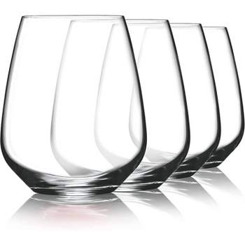 Luigi Bormioli Crescendo 23 Ounce Stemless Drinking Glasses, 4-Piece, 23 oz.