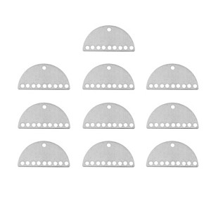 John Bead Beadwork Findings Half Moon with 10-Hole Silver Jewelry Finding, 30pcs - 1 of 4