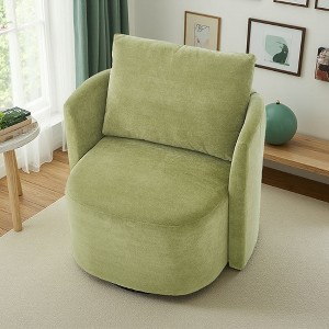 360-degree Swivel 29.9" Accent Barrel Chair with Curved Ergonomic Design - 1 of 4