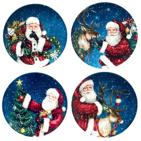 Certified International Set of 4 Santa's Secret Dessert Plates - image 1 of 3