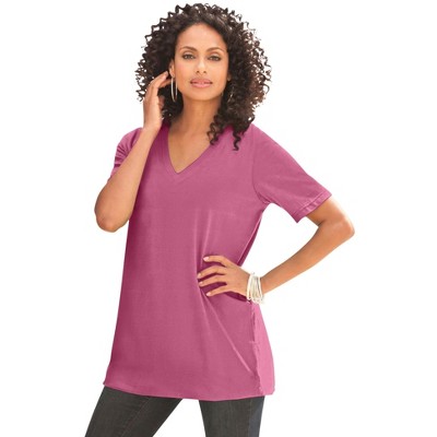 Roaman's Women's Plus Size Ultimate V Neck Tee