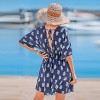 Women's Breezy Navy Paisley Beach Dress with Plunging Neckline - Cupshe - 4 of 4