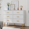 Jojoka 6 Drawer Modern Dresser for Bedroom, Wide Chest Storage Organizer Cabinet with Gold Handles, Living Room Hallway - 4 of 4
