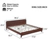 King Size Wood Platform Bed with Headboard for Bedroom or Apartment - 3 of 4