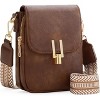 FATMOON Women's Crossbody Phone Bag with Wide Shoulder Strap, Single Shoulder Bag, PU Soft Leather Double Layer Purse - 2 of 4