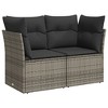 vidaXL Patio Sofa Set with Cushions Outdoor Furniture 9 Piece Poly Rattan - Gray without storage - 3 of 4