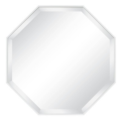 White Octagon Full Length Wall Mirror with Gold Trim