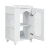 NicBex 20" Bathroom Vanity with Sink, Morden Bathroom Cabinet Storage with 1 Two-Tier Spacious Cabinet and 2 Open Shelves for Bathroom, White - 3 of 4