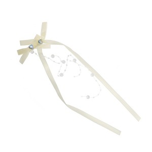 Unique Bargains Bow Ribbon Hair Clips Beige 1 Pc - 1 of 4
