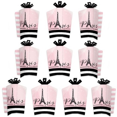 Big Dot of Happiness Paris, Ooh La La - Table Decorations - Paris Themed Baby Shower or Birthday Party Fold and Flare Centerpieces - 10 Count