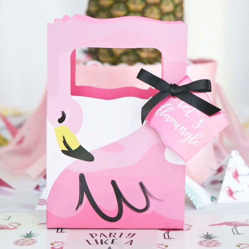 Big Dot of Happiness Pink Flamingo - Party Like a Pineapple - Tropical Summer Party Favor Boxes - Set of 12, 2 of 8