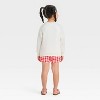 Toddler Girls' 2pc Americana USA Teddy Bear Pullover Sweatshirt and Gingham Shorts Set - Red - 2 of 4