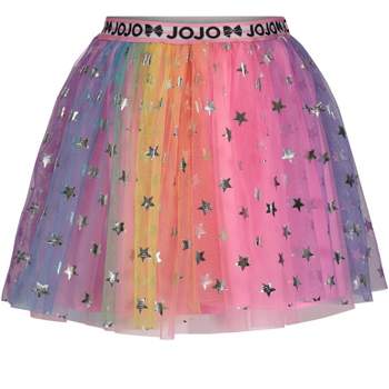 JoJo Siwa Rainbow Little Girls Tulle Mesh Mesh Skirt Skirt with Stars 