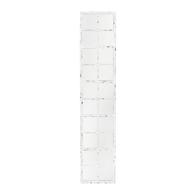Divided Rectangle Wall Mirror with Distressed Frame White - 3R Studios