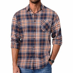 COOFANDY Mens Flannel Shirts Long Sleeve Plaid Button Down Shirt